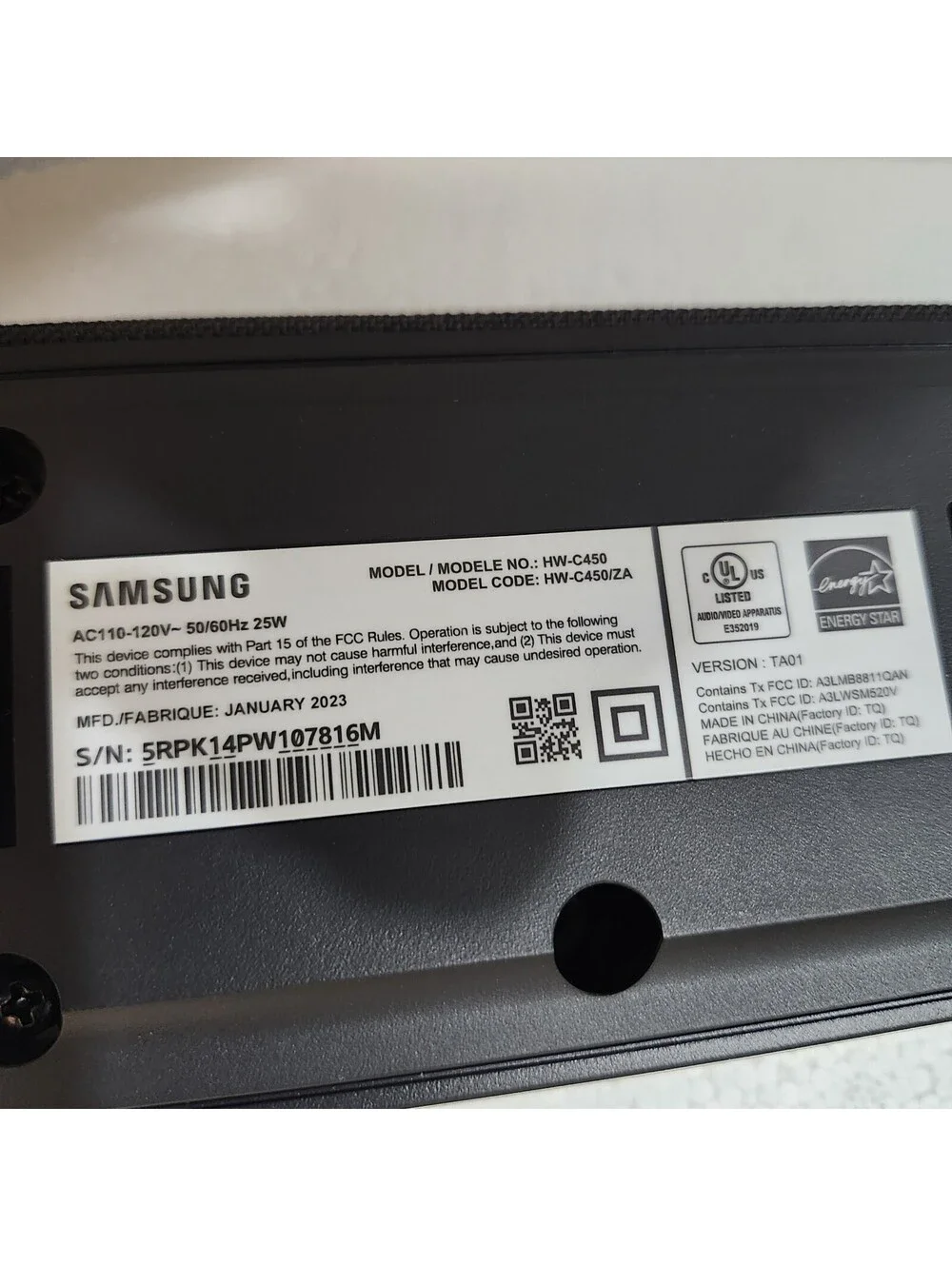 Samsung HW-C450 2.1ch Soundbar & Subwoofer New Open Box 2023 *Missing Remote